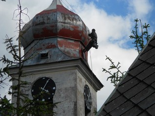 Nátěr střechy kostela 2015